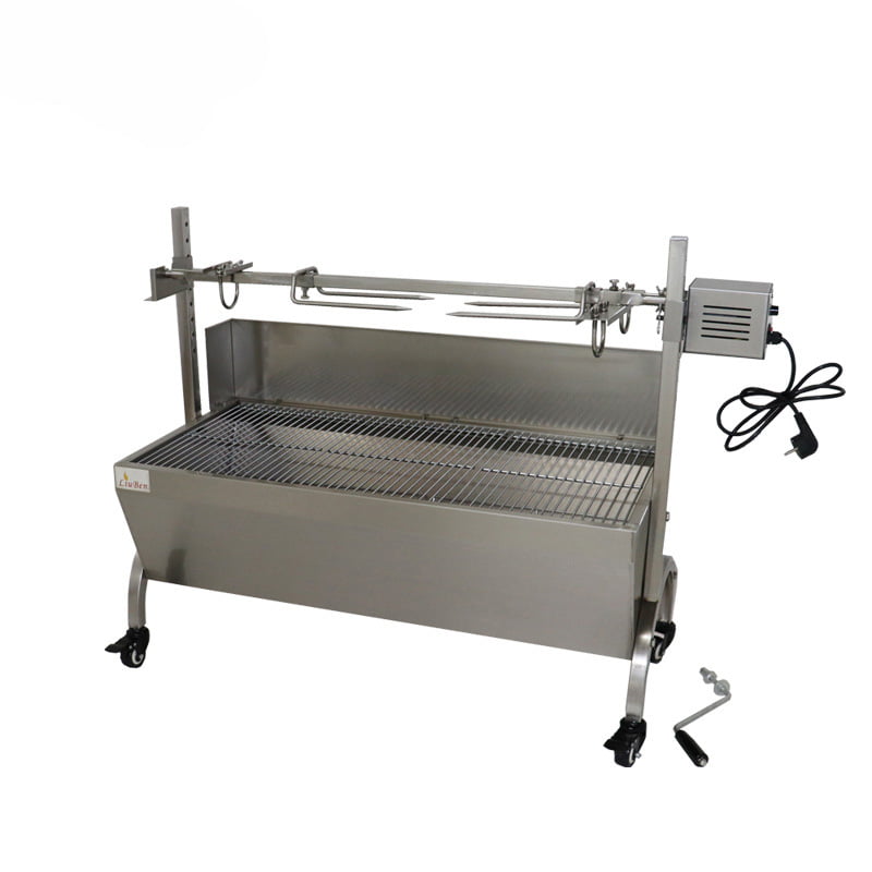 Gratar electric, rotisor, protap, mobil, din otel inoxidabil, dimensiuni 114x23x40cm - BUZ.RO