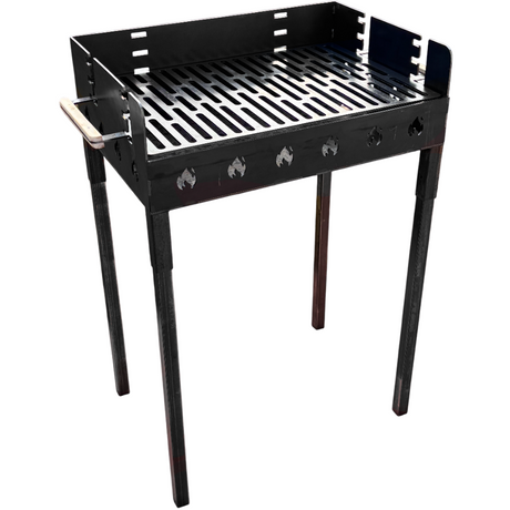 Gratar portabil, reglabil pe inaltime de gatire, din otel carbon, pentru camping, gradina, 65X45X95 CM Grosime Tabla 3 mm