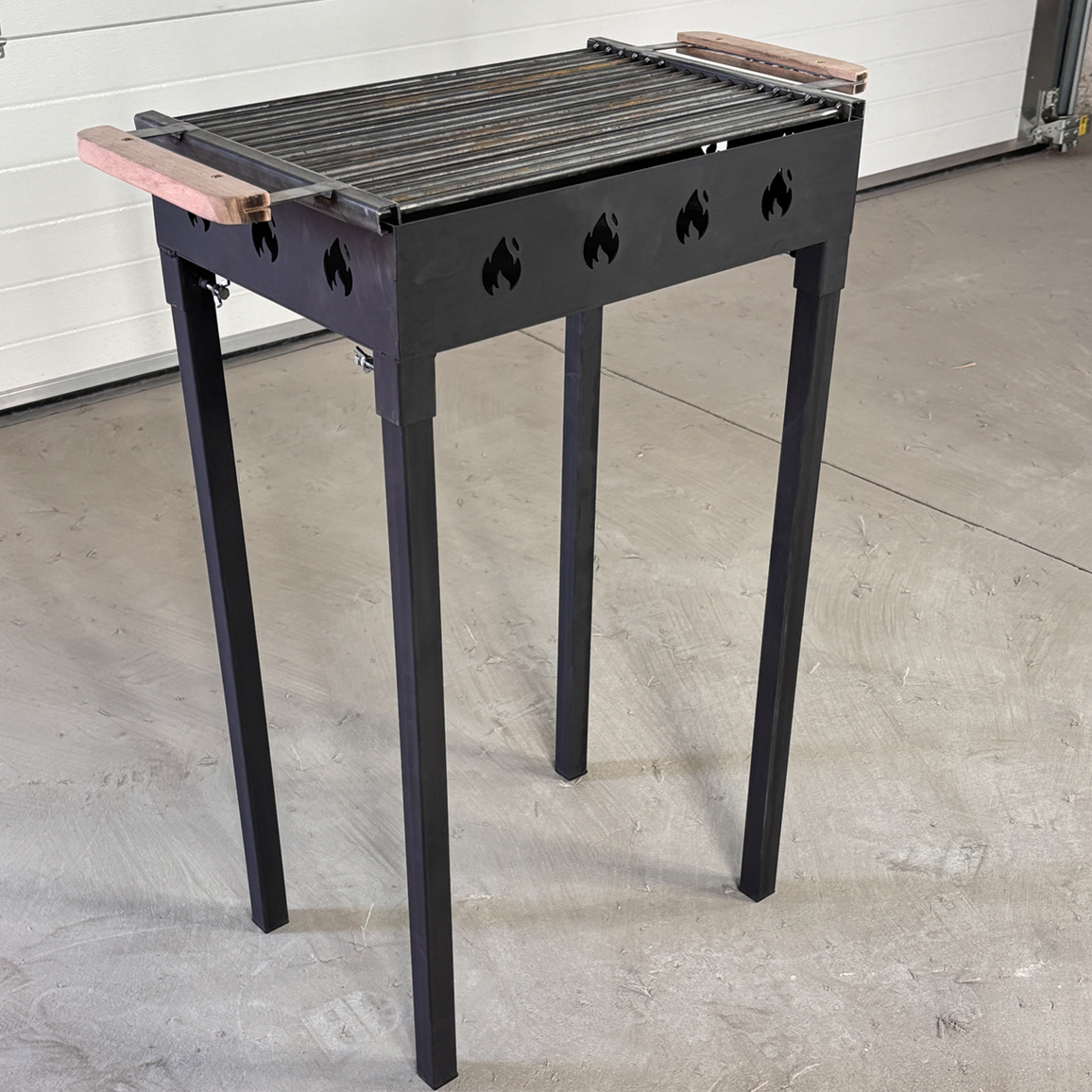 Gratar Gradina 50 x 35 cm cu bare rotunde din otel 8mm , pentru camping, Picnic