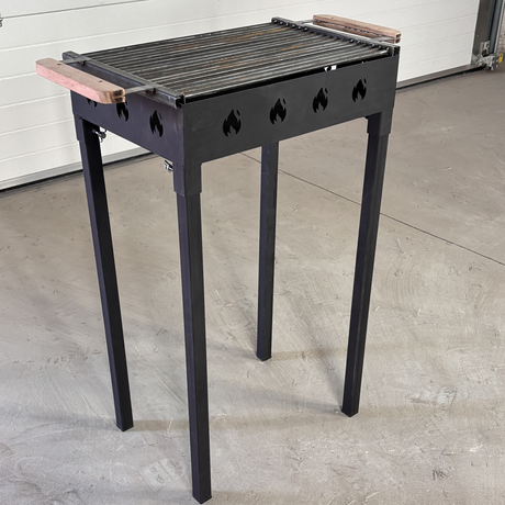 Gratar Gradina 50 x 35 cm cu bare rotunde din otel 8mm , pentru camping, Picnic