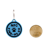 Medalion inteligent NFC Find-Me albastru pentru caini si pisici