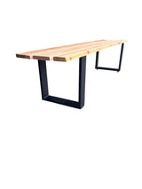 Set Mobilier Gradina sau terasa, picnic, Masa cu Banca Lemn Masiv 1.8m x 68cm , Gradina cu Banca 1.8m x 39 cm si Picioare din metal