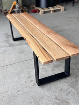 Set Mobilier Gradina sau terasa, picnic, Masa cu Banca Lemn Masiv 1.8m x 68cm , Gradina cu Banca 1.8m x 39 cm si Picioare din metal