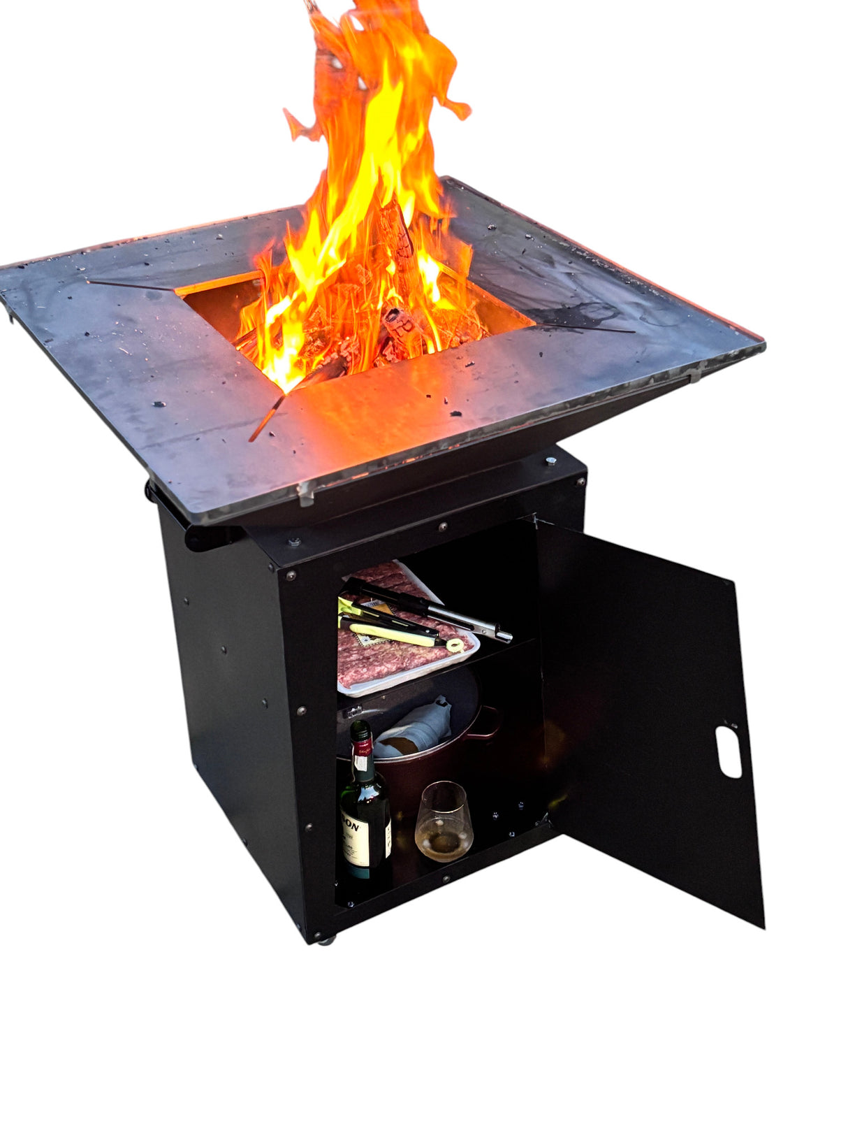 Gratar de  gradina  75x75 cm fire pit cu Plita 6, 8 sau 10 mm Otel dur