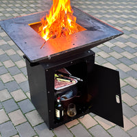 Gratar de  gradina  75x75 cm fire pit cu Plita 6, 8 sau 10 mm Otel dur