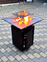Gratar de  gradina  75x75 cm fire pit cu Plita 6, 8 sau 10 mm Otel dur