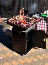 Gratar de  gradina  75x75 cm fire pit cu Plita 6, 8 sau 10 mm Otel dur