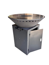 Gratar de gradina Rotund  4 in 1 diametru 75 cm firepit Flacari cu Plita rotunda 10 mm Otel dur