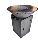 Gratar de gradina Rotund  4 in 1 diametru 75 cm firepit Flacari cu Plita rotunda 10 mm Otel dur
