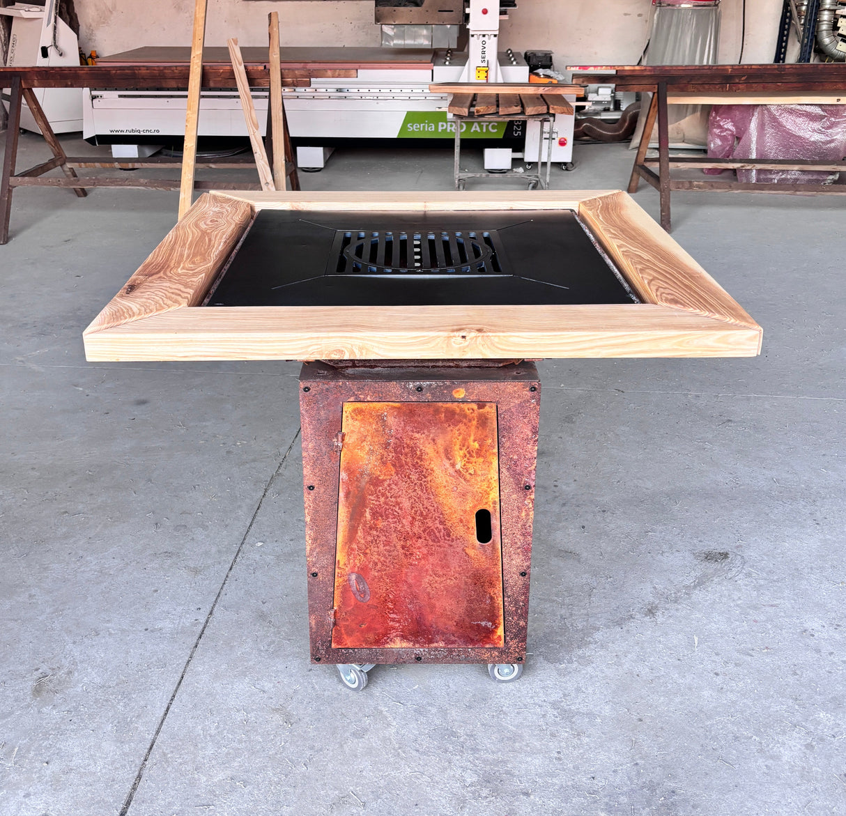Gratar de  gradina  Corten  Plita 10, 8 sau 6 mm 75x75 cm fire pit