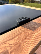 Gratar de  gradina, 5 in 1 ,fire pit cu Plita 10 mm Otel ,Cu Blat din Lemn,Suport Ceaun/Disc ,Gratar de curte