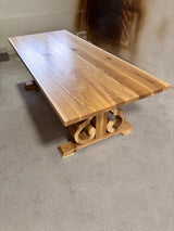 Masa lemn masiv, cu cadru din lemn masiv, Ofelia, 240x100x76 cm