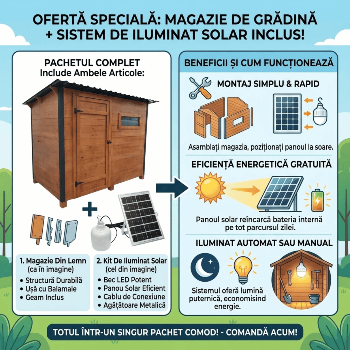 Casuta Depozitare Sopron / Magazie Exterior din Lemn