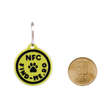 Medalion inteligent NFC Find-Me galben pentru caini si pisici
