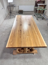 Masa lemn masiv, cu cadru din lemn masiv, Ofelia, 240x100x76 cm