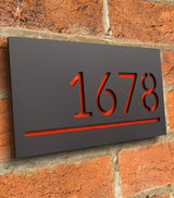 Numar casa/poarta/aparatament/usa , metalic, personalizat, negru, cnc