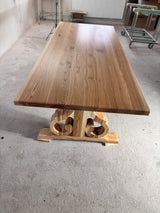 Masa lemn masiv, cu cadru din lemn masiv, Ofelia, 240x100x76 cm