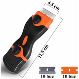 Racleta Plita, Cuptor și Sticla – Oțel Inoxidabil + Plastic, cu Lame de Schimb
