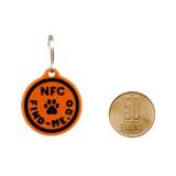 Medalion inteligent NFC Find-Me portocaliu pentru caini si pisici