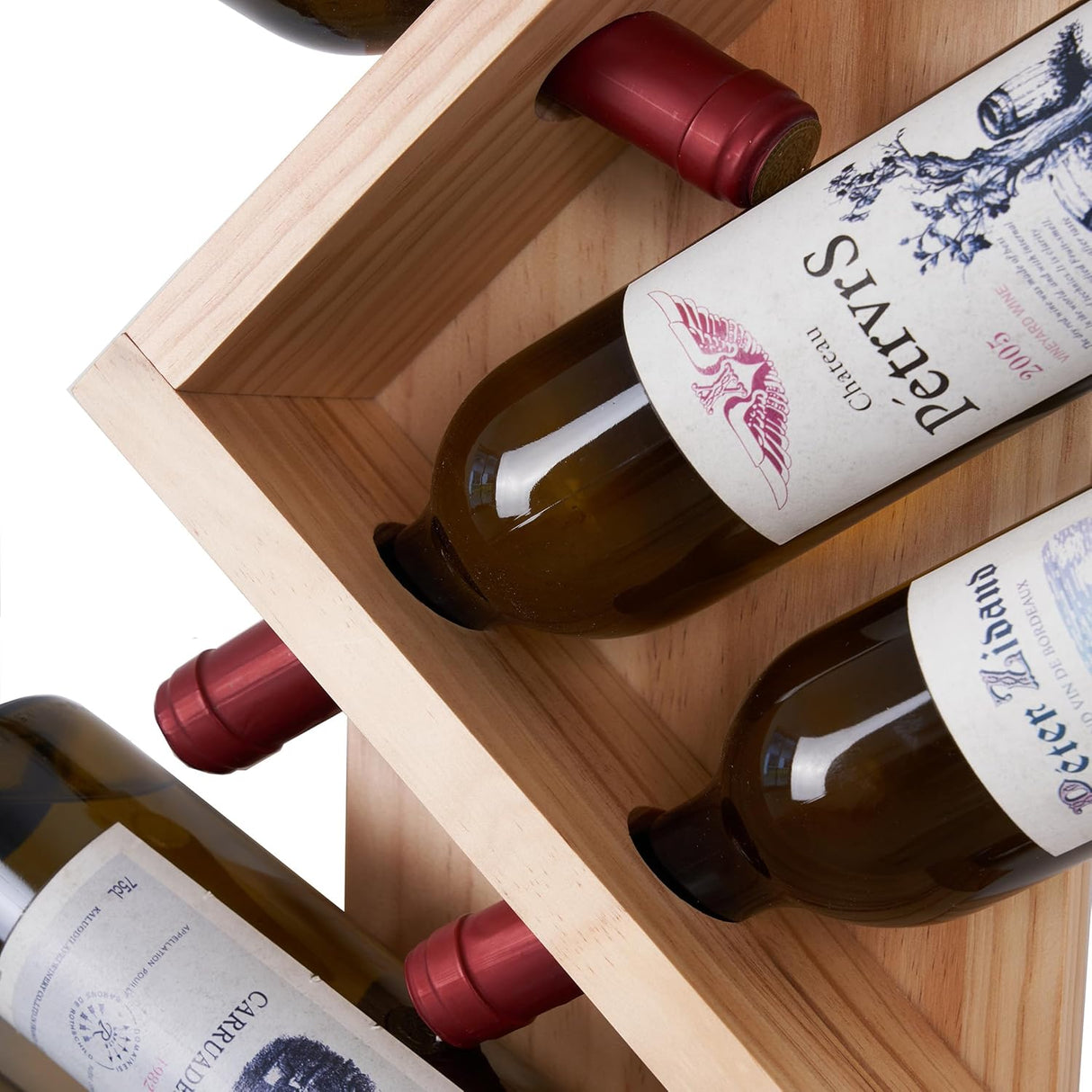 Suport sticle vin, raft perete vin, din lemn, rezistent