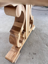 Masa lemn masiv, cu cadru din lemn masiv, Ofelia, 240x100x76 cm