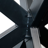 Masa lemn masiv tei, cu picioare masa metal, Lisa