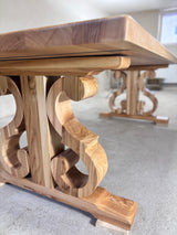 Masa lemn masiv, cu cadru din lemn masiv, Ofelia, 240x100x76 cm