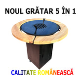 Gratar Rotund de gradina diametru 75 cm fire pit cu Plita rotunda 10 mm Otel dur