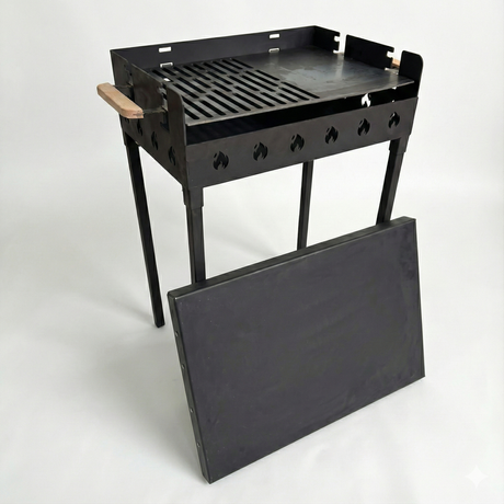 Gratar Gradina 3 mm+ plita, reglabil pe inaltime de gatire , 65X45X h95 CM