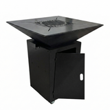 Gratar de gradina, plita 75x75 cm fire pit cu grosime 6, 8 sau 10 mm, Otel dur, fara blat