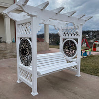 Balansoar gradina leagan lemn pentru curte terasa tip pergola, 2 locuri