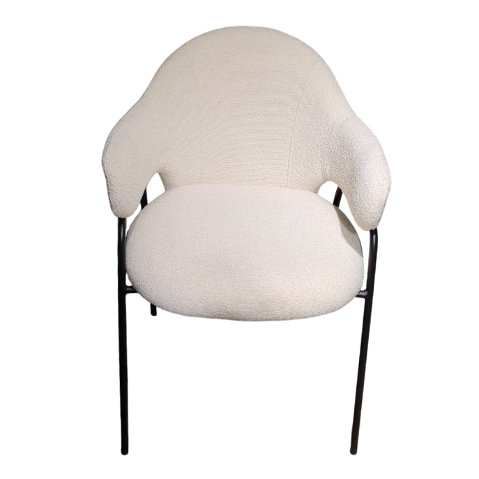 Scaun bucatarie, scaun bar, scaun dining, scaun tapitat, cadru metalic, perna burete, elegant, ergonomic 55 X 78 cm ALB/NEGRU
