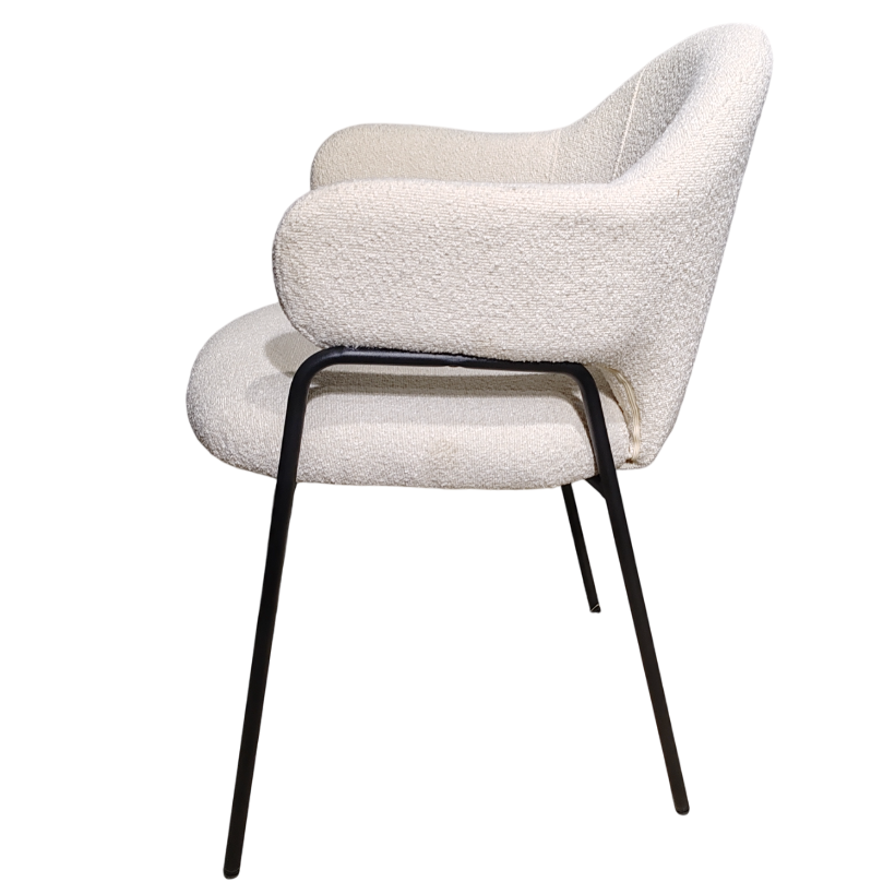 Scaun bucatarie, scaun bar, scaun dining, scaun tapitat, cadru metalic, perna burete, elegant, ergonomic 55 X 78 cm ALB/NEGRU