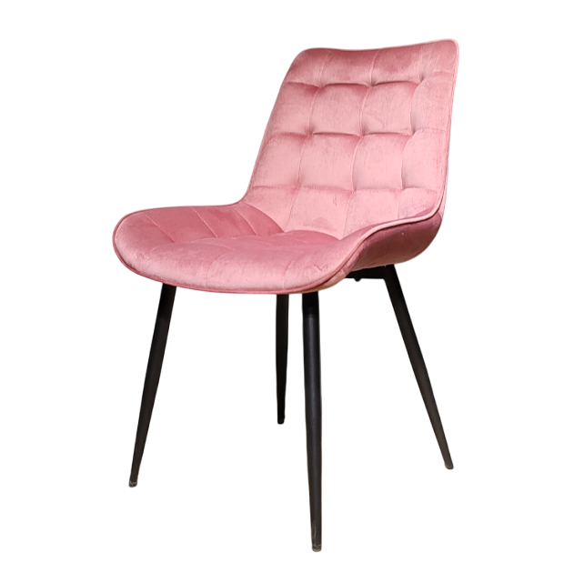 Scaun catifea, scaun bucatarie, scaun bar, scaun dining, scaun tapitat, cadru metalic, perna burete, elegant, ergonomic 85.5x 46 cm NEGRU