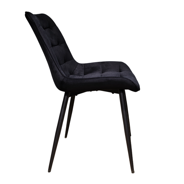 Scaun catifea, scaun bucatarie, scaun bar, scaun dining, scaun tapitat, cadru metalic, perna burete, elegant, ergonomic 85.5x 46 cm NEGRU