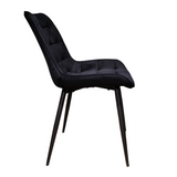 Scaun catifea, scaun bucatarie, scaun bar, scaun dining, scaun tapitat, cadru metalic, perna burete, elegant, ergonomic 85.5x 46 cm NEGRU