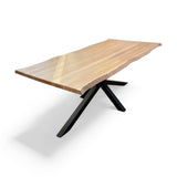 Masa bucatarie din lemn masiv cu picioare metalice, living/dinning, 200x100x77cm