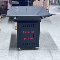 FirePit, Gratar cu plita 75x 75 cm din otel, 10 mm, pentru gradina sau terasa, FARA blat de lemn