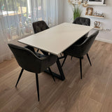 Masa lemn oval de tei, cu picioare metal, set Larisa