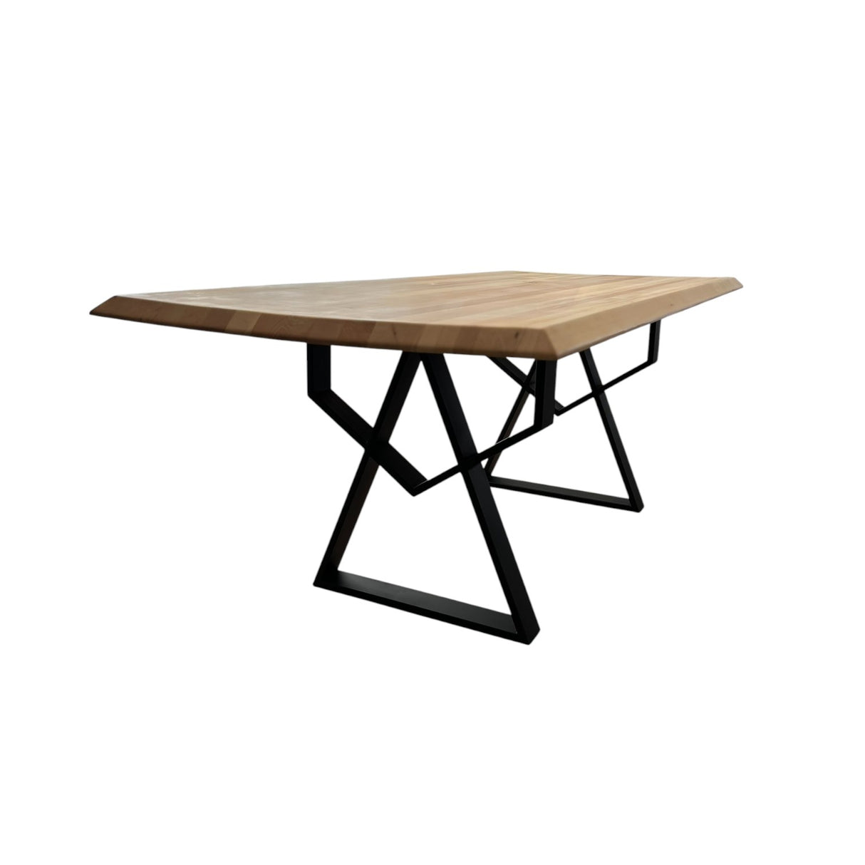 Masa lemn oval de tei, cu picioare metal, 200x100x78 cm, set Kiara