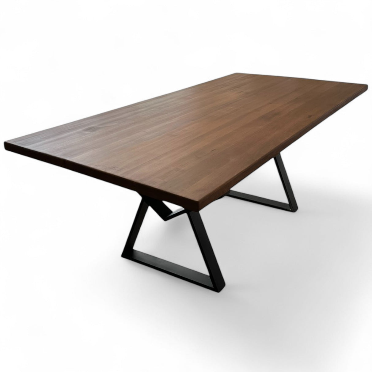 Masa lemn de tei, cu picioare metal, 200x95x78 cm, set AMELIE