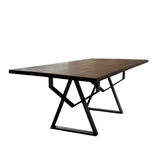 Masa lemn de tei, cu picioare metal, 200x95x78 cm, set AMELIE