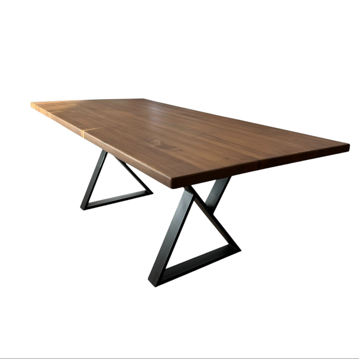 Masa lemn de tei, cu picioare metal, 200x95x78 cm, set Zia