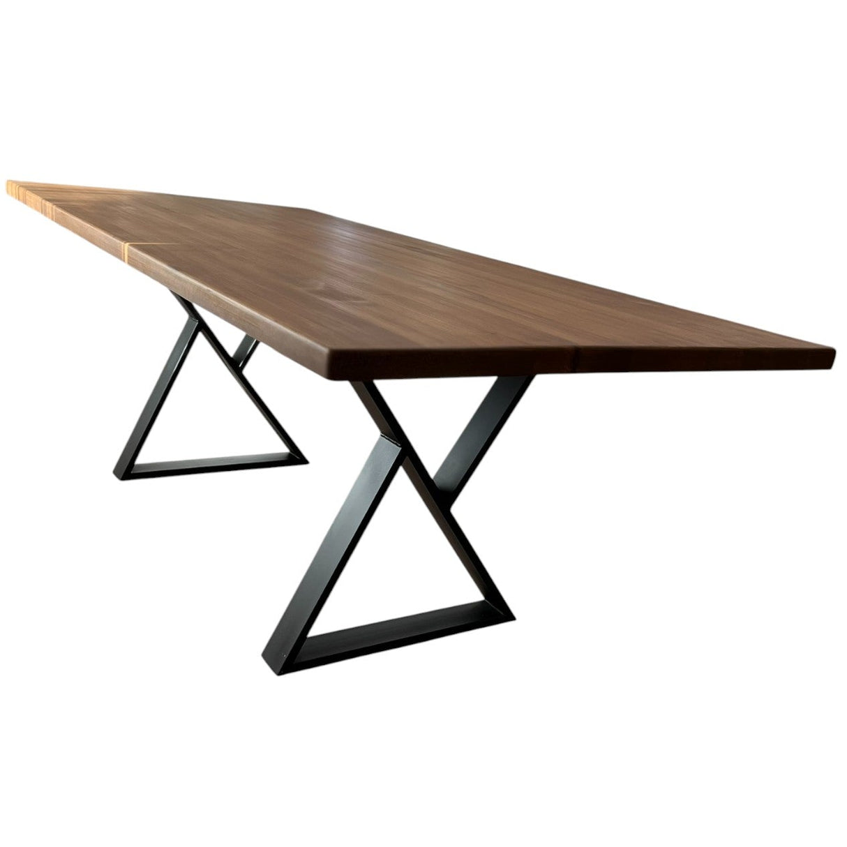 Masa lemn de tei, cu picioare metal, 200x95x78 cm, set Zia