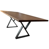 Masa lemn de tei, cu picioare metal, 200x95x78 cm, set Zia