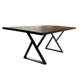 Masa lemn de tei, cu picioare metal, 200x95x78 cm, set Zia