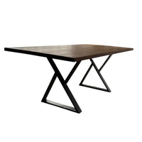 Masa lemn de tei, cu picioare metal, 200x95x78 cm, set Zia