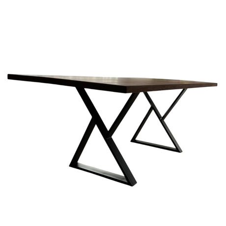 Masa lemn de tei, cu picioare metal, 200x95x78 cm, set Zia