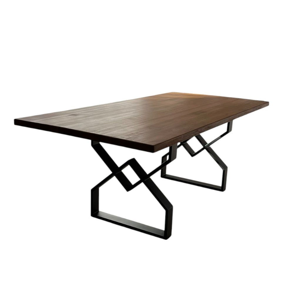 Masa lemn de tei, cu picioare metal, 200x95x78 cm, set Naya