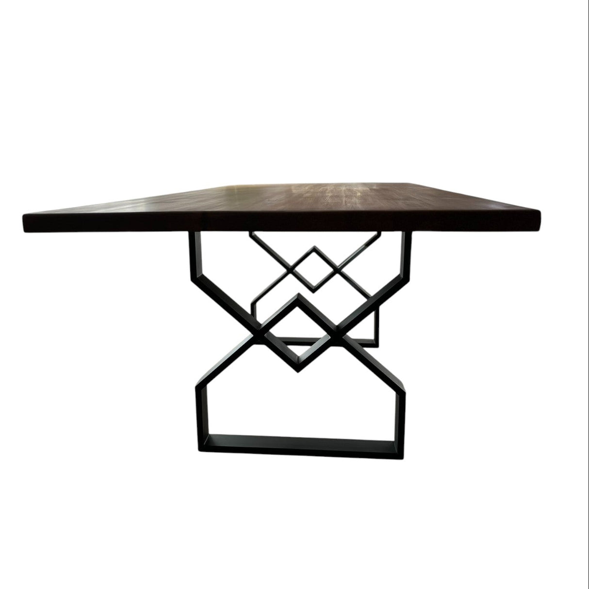 Masa lemn de tei, cu picioare metal, 200x95x78 cm, set Naya